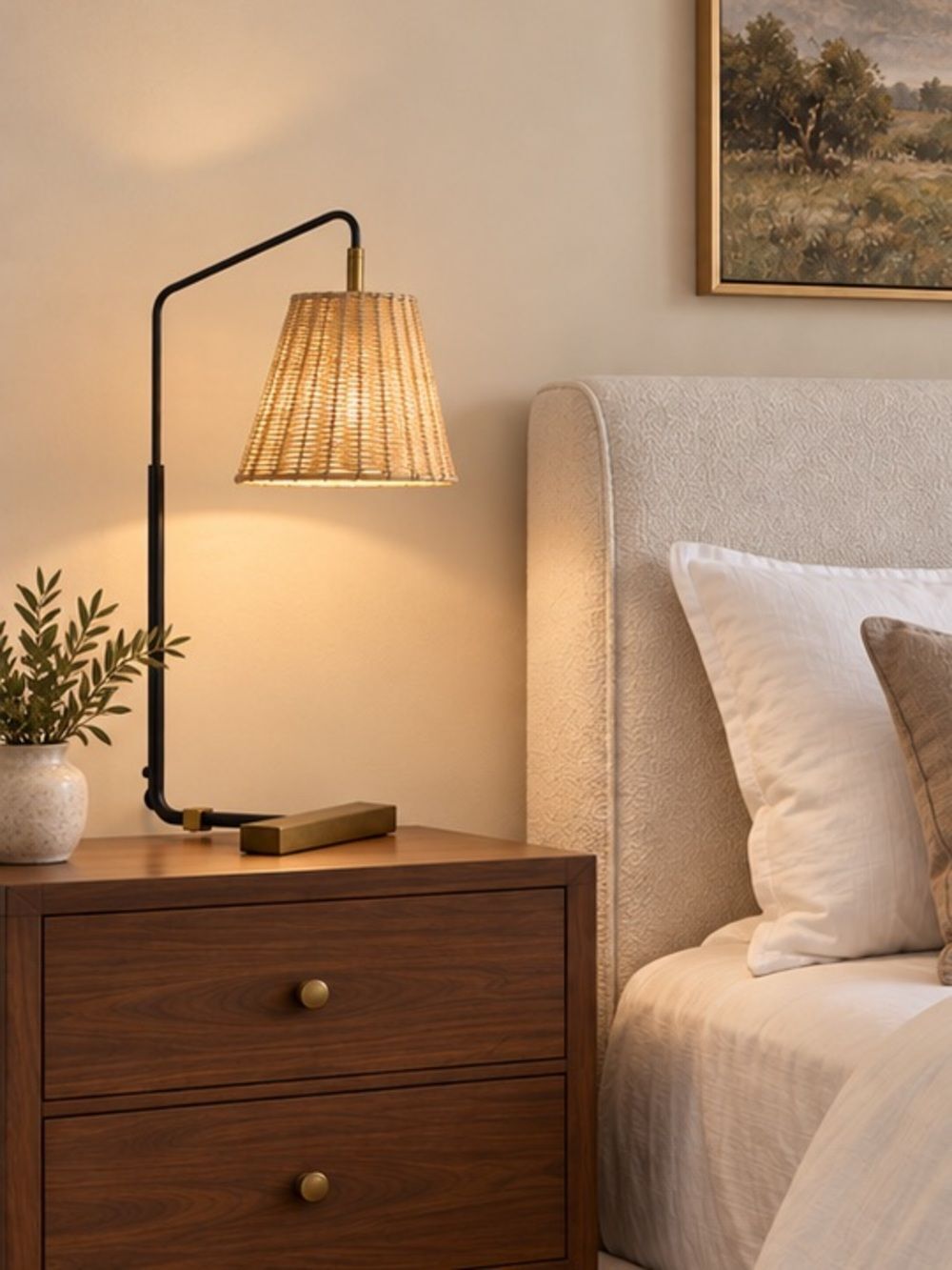 Serena & Lily Flynn Table Lamp with Rattan Wicker Shade